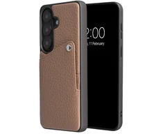 Dėklas Selencia Riva nugarėlė su kortelių dėklu, skirta Samsung Galaxy S26 Plus – Mocha Brown
