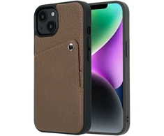 Dėklas Selencia Riva nugarėlė su kortelių dėklu, skirta iPhone 14 / 13 – Mocha Brown