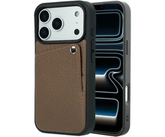 Dėklas Selencia Riva nugarėlė su kortelių dėklu, skirta iPhone 17 Pro Max – Mocha Brown