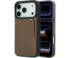 Dėklas Selencia Riva nugarėlė su kortelių dėklu, skirta iPhone 17 Pro – Mocha Brown