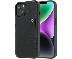 Dėklas Selencia Riva nugarėlė su kortelių dėklu, skirta iPhone 14 / 13 – Juoda