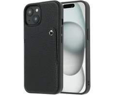 Dėklas Selencia Riva nugarėlė su kortelių dėklu, skirta iPhone 15 – Juoda