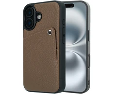 Dėklas Selencia Riva nugarėlė su kortelių dėklu, skirta iPhone 16 – Mocha Brown