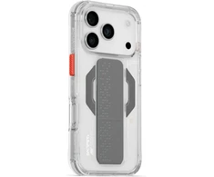 Skinarma Haxa dėklas, skirtas iPhone 17 Pro, su magnetiniu įkrovimu ir laikikliu-stovu, skaidrus