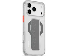 Skinarma Haxa dėklas, skirtas iPhone 17 Pro Max, su magnetiniu įkrovimu ir laikikliu-stovu, skaidrus