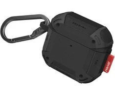 Dėklas Skinarma Mecha CE skirtas AirPods 4 juodos spalvos