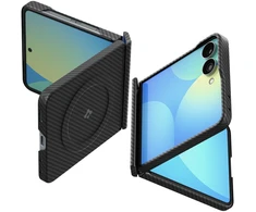 Dėklas Spigen Air Skin Aramid Mag MagSafe, skirtas Samsung Galaxy Z Flip8, juodos spalvos