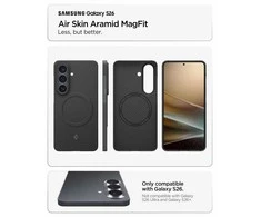 Dėklas Spigen AirSkin Aramid MAG MagSafe Samsung Galaxy S26 juodos spalvos