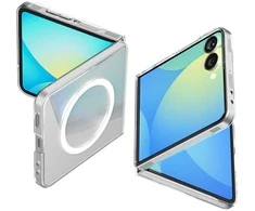 Dėklas Spigen AirSkin Mag MagSafe Samsung Galaxy Z Flip 7 Crystal skaidrus ir baltos spalvos