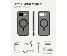 Dėklas Spigen Ultra Hybrid MagSafe, frost juodos spalvos – Google Pixel 10a