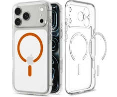 Dėklas Spigen ULTRA HYBRID MagSafe iPhone 17 Pro Max / 18 Pro Max SKAIDRUS/ORANŽINIS