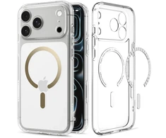 Dėklas Spigen ULTRA HYBRID MagSafe iPhone 17 Pro / 18 Pro SKAIDRUS/AUKSINIS