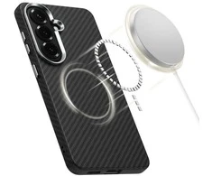 Dėklas Tech-Protect ION Carbon MagSafe Samsung Galaxy S26 juodos spalvos/sidabro spalvos