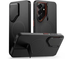 Dėklas Tech-Protect Kevlar Aura MagSafe Samsung Galaxy S26 juodos spalvos/oranžinės spalvos