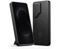 Dėklas Tech-Protect Kevlar Aura MagSafe Samsung Galaxy S26 juodos spalvos/oranžinės spalvos