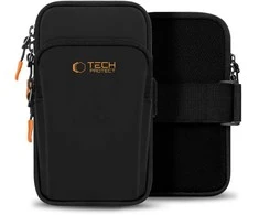 Dėklas Tech-Protect M7 Universal Sport Armband Case – juodos spalvos ir oranžinės spalvos