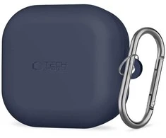 Dėklas „Tech-Protect“ silikoninis kabliukas „Samsung Galaxy Buds 4 / 4 Pro“ tamsiai mėlynas Mėlyna