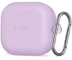 Dėklas „Tech-Protect“ silikoninis laikiklis „Samsung Galaxy Buds 4 / 4 Pro“, levandų spalvos