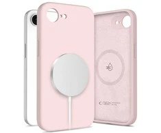 „Tech-Protect SILICONE MagSafe“ dėklas Apple iPhone 16E / 17E, Rožinis PEARL