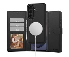 Dėklas Tech-Protect Wallet MagSafe Samsung Galaxy S26 MATINIS Juodas