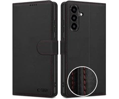 Dėklas Tech-Protect Wallet Samsung Galaxy A57 5G juodos spalvos/raudonos spalvos