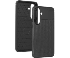 Dėklas Tel Protect Carbon Elite skirtas Samsung Galaxy S25 FE juodos spalvos