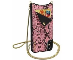 Dėklas Topt Krepšys telefonui – SNAKE Leather – Apple iPhone XS Max rožinės spalvos