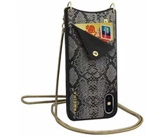 Dėklas Topt Krepšys telefonui – SNAKE Leather – Apple iPhone XS Max pilkos spalvos