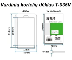Dėklas vardinei kortelei 4035V, 74x105 mm, dvipusis, vertikalus, skaidrus