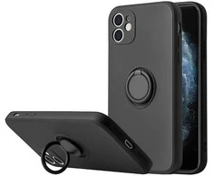 Dėklas Vennus silikoninis Ring skirtas Apple iPhone 14 Plus juodos spalvos
