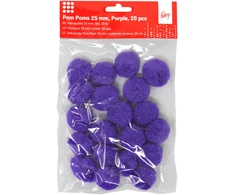 Dekoracija Pom-Pom College, 25 mm., 20 vnt., violetinės spalvos