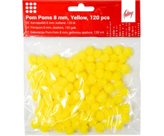 Dekoracija Pom-Pom College, 8 mm., 120 vnt., geltonos spalvos