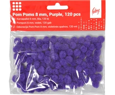 Dekoracija Pom-Pom College, 8 mm., 120 vnt., violetinės spalvos