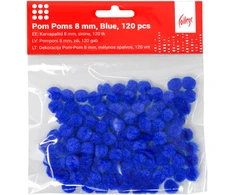 Dekoracija Pom-Pom College, 8 mm., 120 vnt., mėlynos spalvos