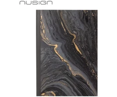 Deli Užrašų knygelė „Nusign“ A5/80L, linijomis, PU viršeliai, marmurinės juodos spalvos
