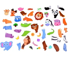 Dėlionė Jokomisiada Magnetic puzzle book ANIMALS ZOO ZA3768