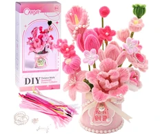 Jokomisiada DIY Creative Kit Create Fabric FLOWERS in a Handmade Vase ZA5866