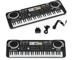 Multistore Vaikiškas pianinas su mikrofonu ir maitinimo šaltiniu