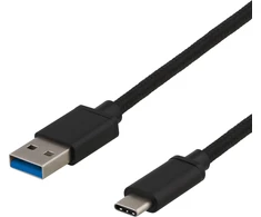 Deltaco USBC-1152 1m 3A 60W Juodas (Juodas) USB Kabelis