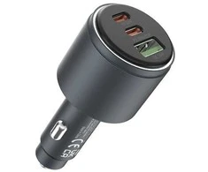 Devia automobilinis įkroviklis Extreme Metal PD QC 116W 1x USB 2x USB-C juodas