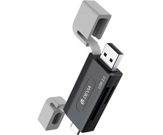Devia kortelių skaitytuvas 2in1 EL239 USB/USB-C 2.0 juodos spalvos
