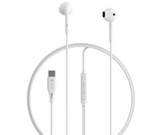 Devia laidinės ausinės Kintone A3 Digital USB-C baltos spalvos