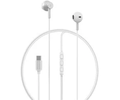 Devia laidinės ausinės Smart M2 Digital Metal USB-C sidabro spalvos