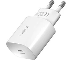 Devia sieninis įkroviklis Smart PD 25W 1x USB-C baltas + laidas USB-C – USB-C