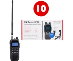 Dėžutė 10 vnt. PNI Escort HP 92 daugiastandartinė nešiojama CB radijo stotelė, 4W, AM-FM, NRC, Dual Watch, Roger Beep, reguliuojamas ASQ SQ, VOX, 12V-24V