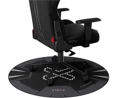 Diablo Chairs neslystantis žaidimų kėdės kilimėlis, juodos ir baltos spalvos