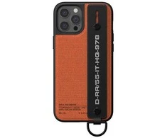 Dėklas Diesel Handstrap Case Utility Twill Apple iPhone 12/12 Pro dįklas telefonui juodos ir oranžinės spalvos 44288