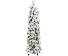 Dirbtinė apšviesta Kalėdų eglutė su 80 LED ir sniegu, 150cm