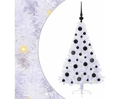 Dirbtinė Kalėdų eglutė su 150 LED Balta 120 cm PVC ir Plienas