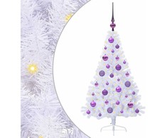 Dirbtinė Kalėdų eglutė su 150 LED Balta 120 cm PVC ir Plienas